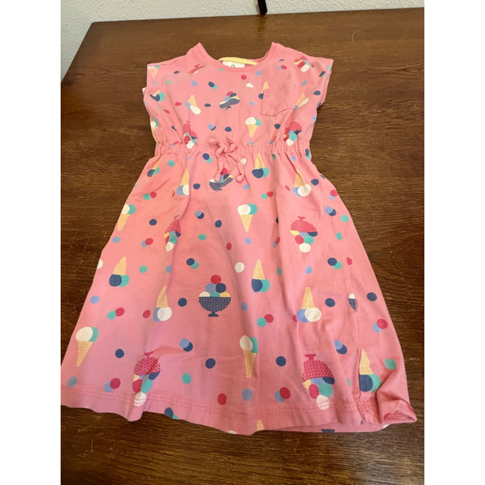 Hanna Andersson Dress 120 6 7 Pink Ice Cream Print Cotton Summer Girls